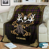 Cochrane Modern Tartan Crest Premium Blanket - Celtic Stag style